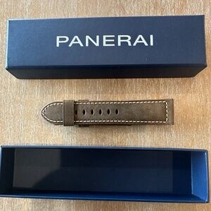 Panerai watch band, dark brown calf strap, like new.